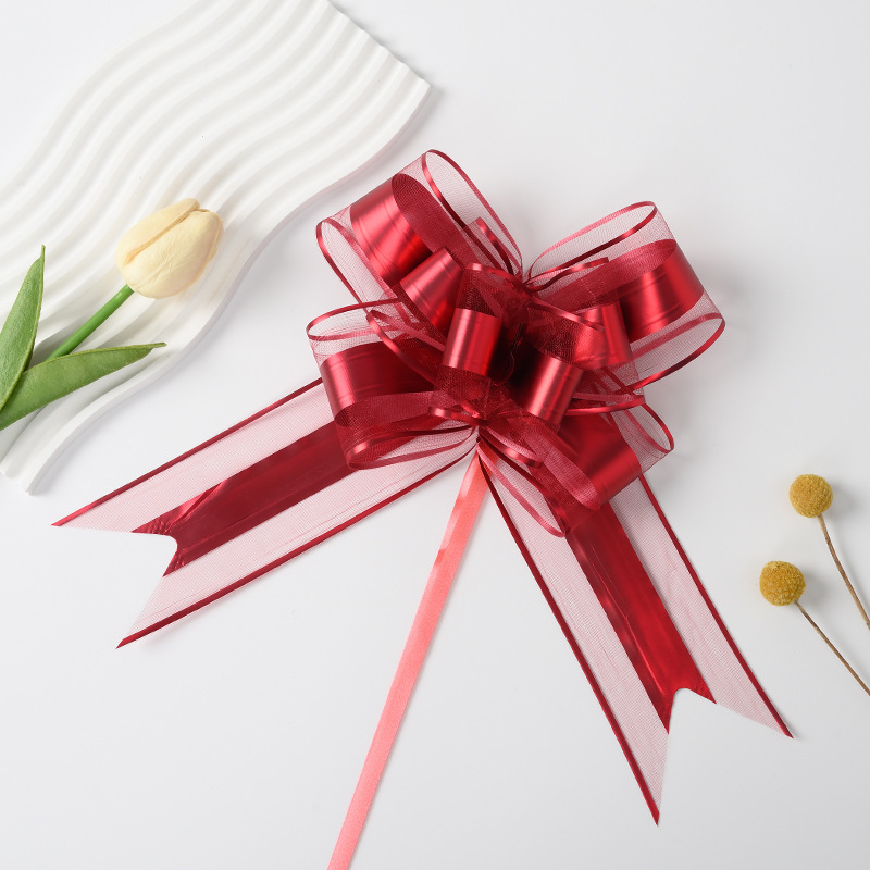 Transfronterizo grande 70 color metálico nieve arco brillante mano embalaje de regalos de flores de Navidad