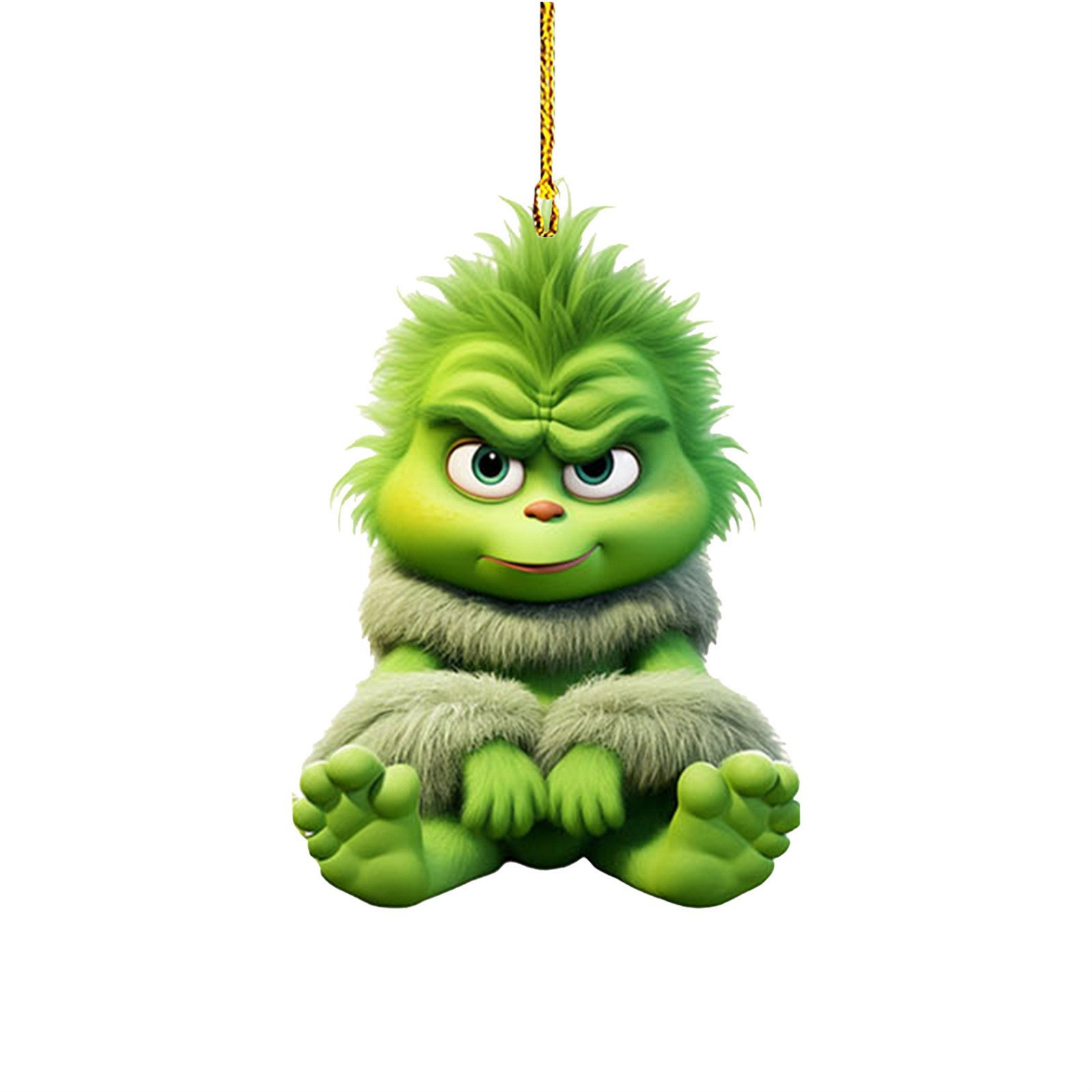 Nuevo producto transfronterizo: Colgante de coche de dibujos animados de hombreito verde para niños, decoración para árbol de Navidad y hogar.