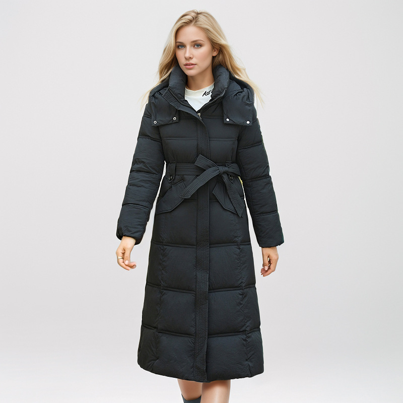 Women's Winter Coat Thickened Warm Cotton Jacket With Waist Detail_voghion.com