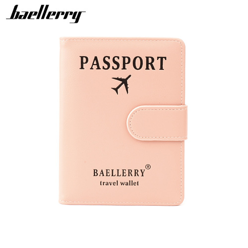 Baellerry new unisex passport bag cross-border anti-magnetic buckle multi-functional RFID travel ticket passport holder