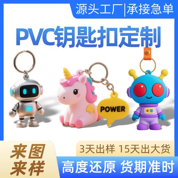 Ip Gift Keychain Blind Box Pvc Soft Cartoon Pendant 3D Stereo Multi-Color Glue Doll Keychain Factory