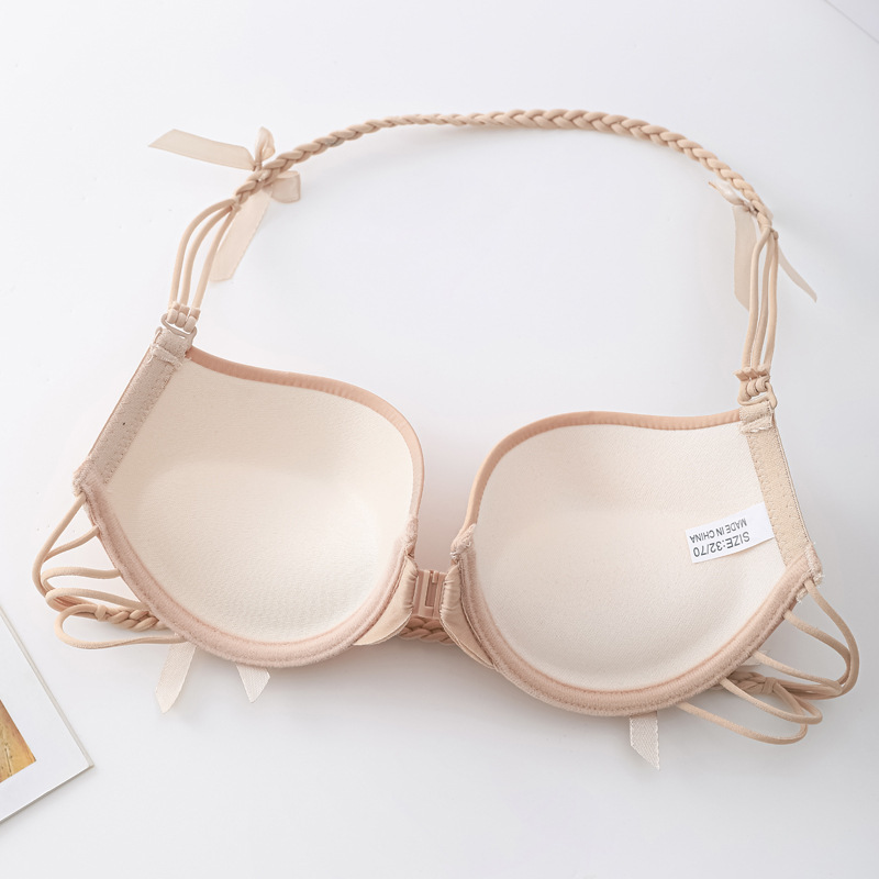 Comercio exterior ropa interior spot brillante sin marcas colgar cinturón de cuello de espalda grande sujetador de abrazadera de espalda sexy belleza de moda sujetador de chicas