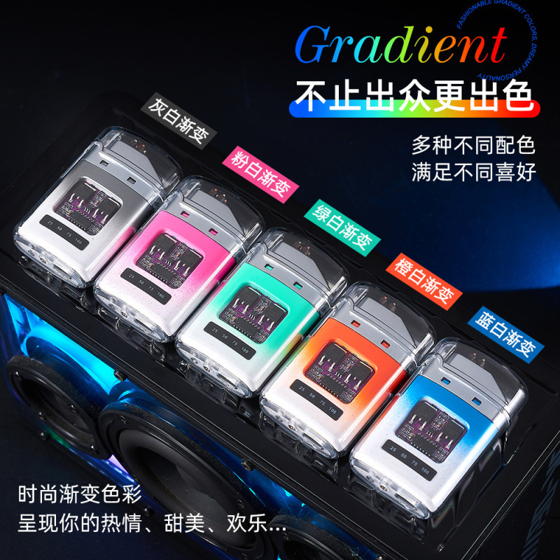 透明シェル電子パルスライター屋外防風ライターデュアルアークシガーライタークロスボーダー外国貿易卸売|undefined
