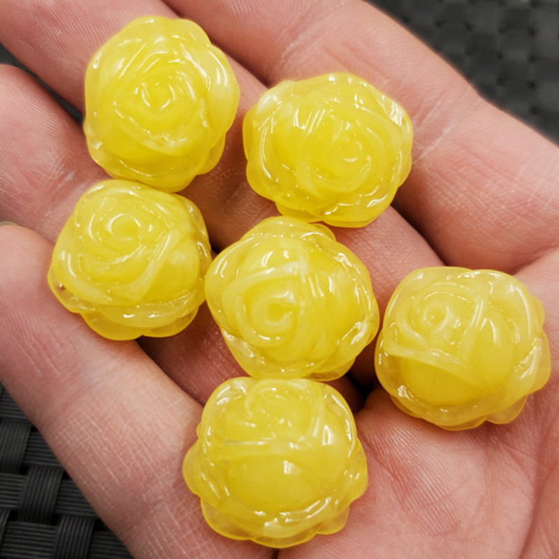 Jewelry Pendant fluorescence brine Beeswax rose Pendant Chicken oil Yellow Honey Wax flower Pendant Pendant Hand pendant