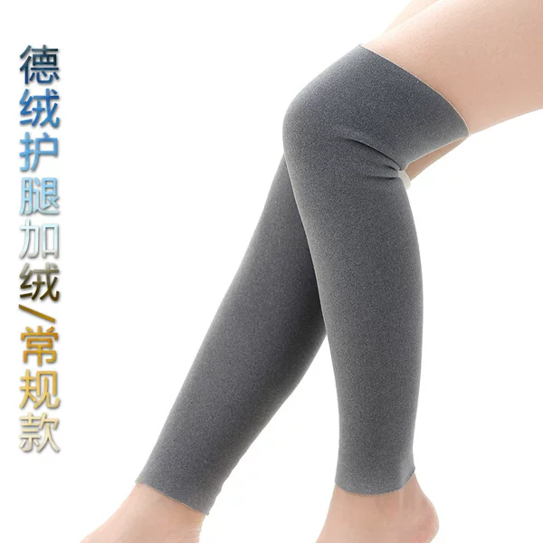 De velvet leggings knee pads extended tube cover autumn and winter thickened cold-proof warm leg cover old cold leg men and women knee pads cover