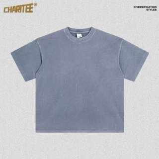 Charitee | 250G夏季新品复古洗水做旧重磅短袖t恤宽松纯棉潮牌t