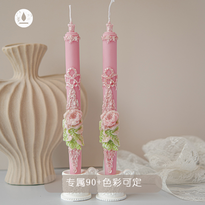Exclusividad transfronteriza para alta calidad en relieve de varilla larga, forma de flor, candelabro de aromaterapia, velas, recuerdos, decoración, decoración al por mayor