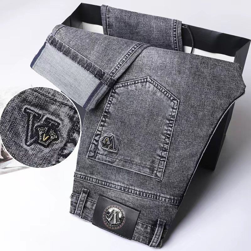 Spring Stretch Jeans for Men, Slim Straight Fit, Versatile, Trendy, Loose Summer Style Long Pants, 2025 New Model Spring Stretch Jeans for Men, Slim Straight Fit, Versatile, Trendy, Loose Summer Style Long Pants, 2025 New Model
