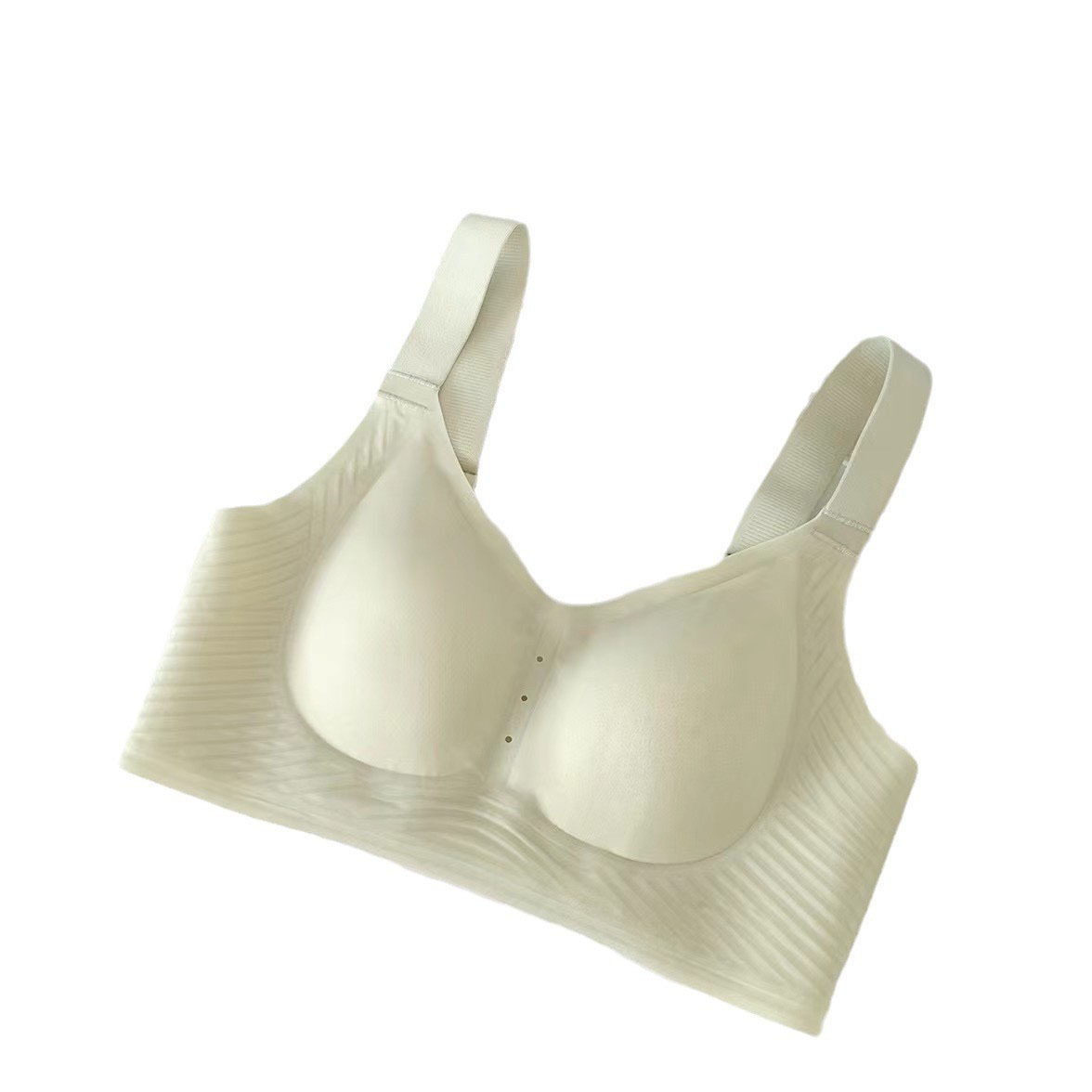Ropa interior de copa de cristal desnuda ultrafina verano ligero, transpirable, sin costuras, sin anillo de acero, sujetador de pecho recogido, mujer