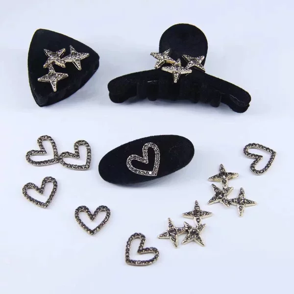 Alloy stars love rhinestone full diamond letters alloy jewelry hair clip DIY hair accessories headdress material accessories