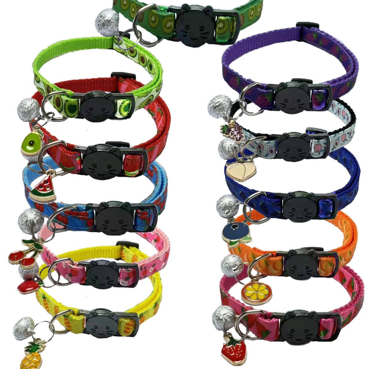 24 nuevos collares de frutas para gatos con accesorios de frutas para collares de mascotas fabricantes en stock