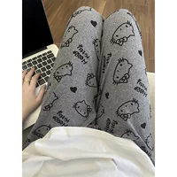 Hello Kitty ins мультфильм стиль японские пижамы студенческие весенние и осенние анти-комары брюки милые общежития повседневные брюки согнутые брюки