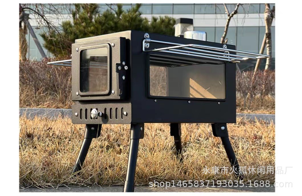 Estufa de leña portátil plegable de acero inoxidable para acampar, calentamiento de tiendas de campaña, estufa para exteriores, venta al por mayor.