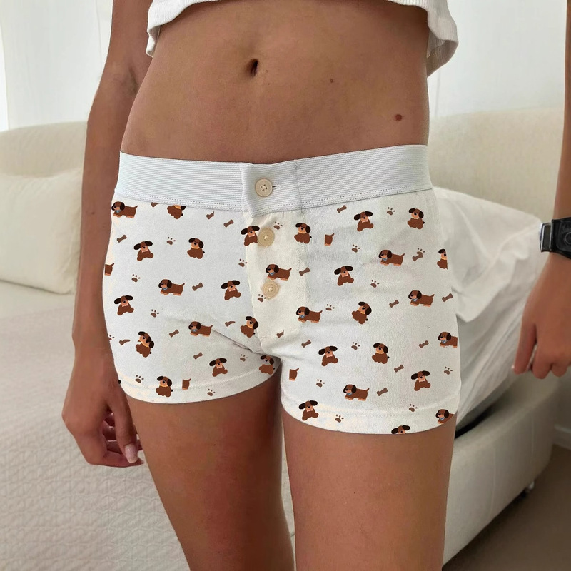 2024 Fashion Casual American Style Summer Cotton Low Waist Multicolor Three Button Threaded Shorts Home Casual Hot Pants for Women 33