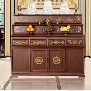 New Chinoiserie Buddha Table, New Chinoiserie Buddhist Altar Table, Incense Case, Simple Solid Wood Tribute Table, Altar Cabinet, Three-Story Buddhist Niche