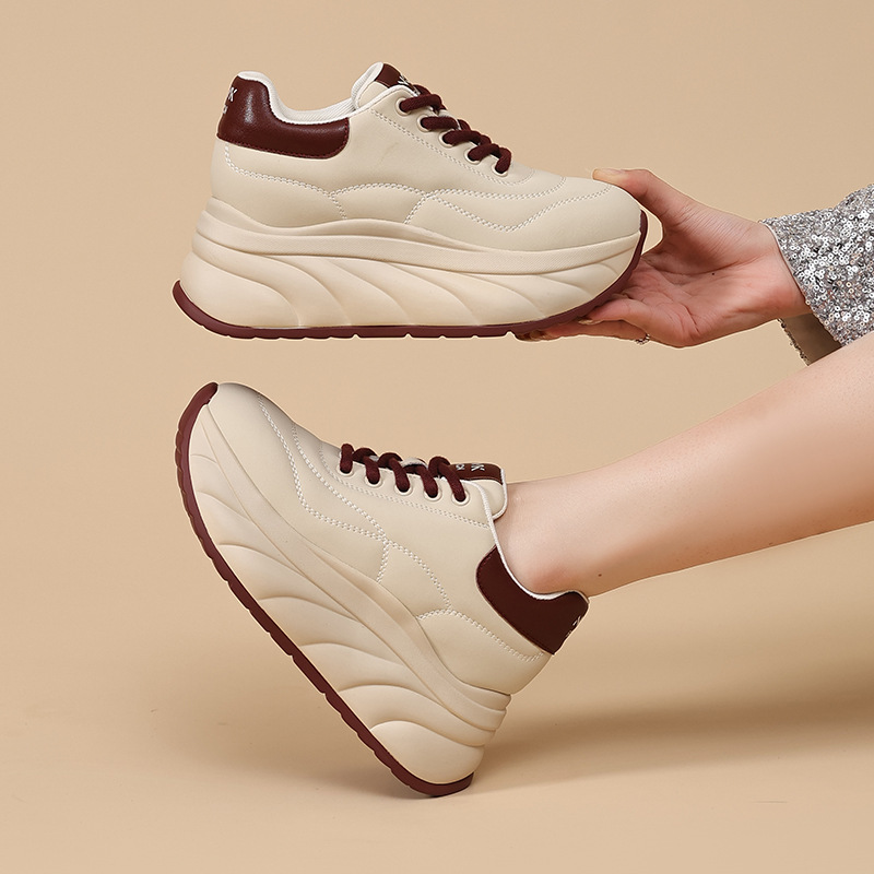 Soft-Soled Thick-Soled Height-Increasing White Shoes for Women 2025 Autum New Fashion Casual Trendy Bag Shoes Flats-Soled Sneakers