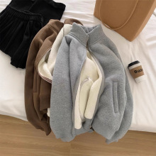 冬季小暖炉！加厚羊羔绒卫衣外套女通勤百搭保暖休闲立领拉链开衫