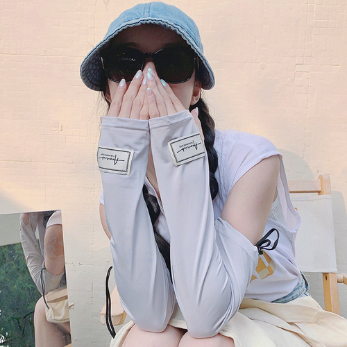 New arrivals, new cloth label, ice sleeves, fashion trend, personalized letter printing, anti-UV sun protection sleeves, ice sleeves