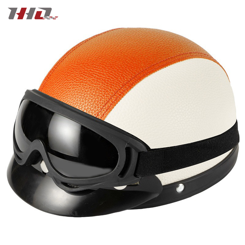 Nuevo casco eléctrico de batería casco de automóvil cuatro estaciones generales para hombres y mujeres otoño y invierno caliente fabricante de medio casco retro