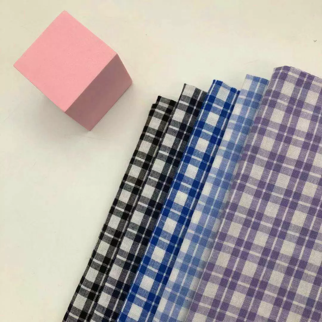 21支全棉色织格子面料春夏衬衫裙子布料现货批发纯棉色织布