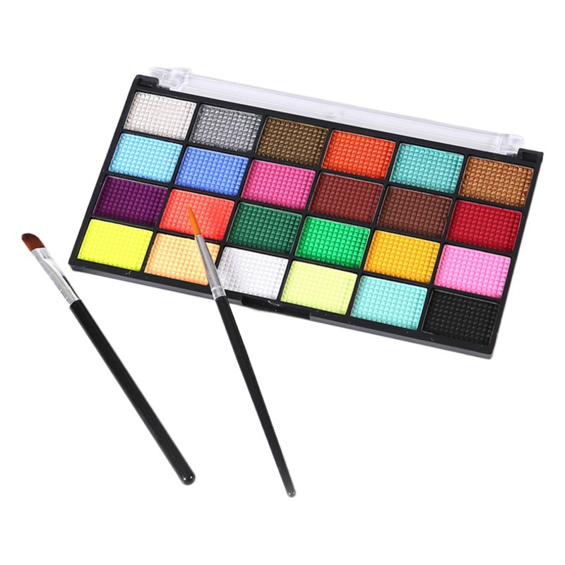 24-color pintura corporal soluble en agua pintura facial para niños halloween etapa maquillaje pintura crema