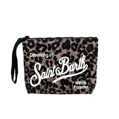 SAINT BARTH秋冬新作ハンドバッグ女性欧米Clutch Bagヒョウ柄キャンバスダイビングハンドバッグ