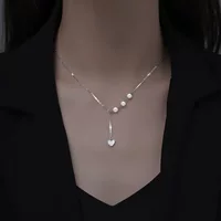 Ожерелье, свитер с кисточками, цепочка для ключей сумки сердце из жемчужины, французский стиль, стиль высокого качества, интернет-известность
