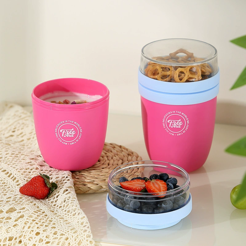 高颜值学生便携早餐杯燕麦牛奶杯女生旅游野餐水果酸奶沙拉杯带盖