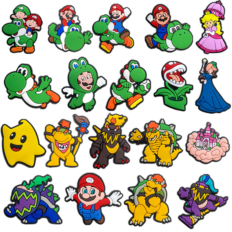 New Set of Mario-Themed Shoe Charms, Cartoon Cute Shoe Decorations and Shoe Clips
