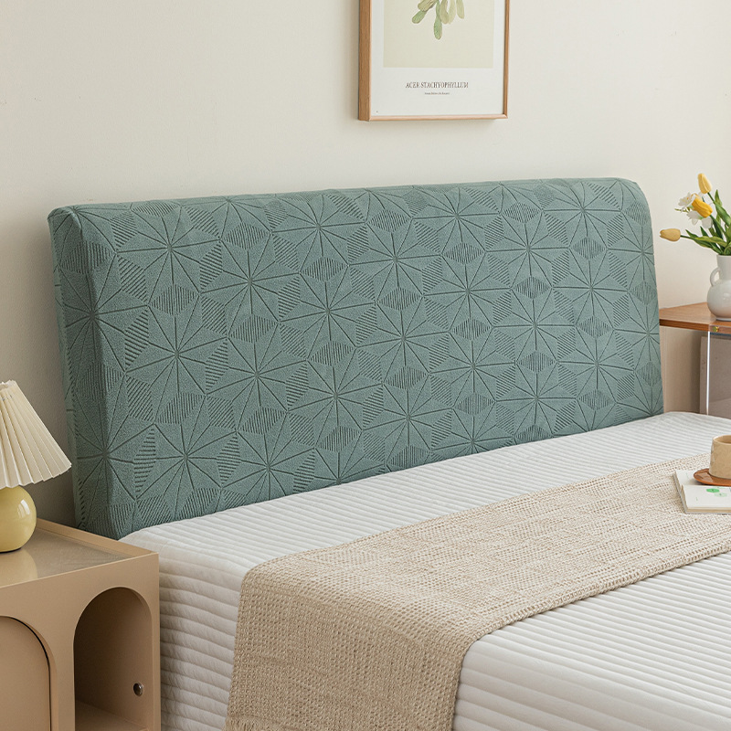 Funda de Cabecera de Terciopelo Jacquard Transfronteriza, Cubre Cabecera Completo, Suave, Antipolvo, Personalizable, Protector de Respaldo de Cama Elástico
