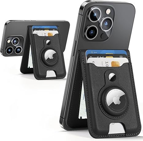 Cartera de dinero MagSafe magnética de múltiples posiciones de tarjetas Paquete de tarjetas RFID con cepillo antirrobo tres en uno Cartera de seguimiento AirTag ultrafina