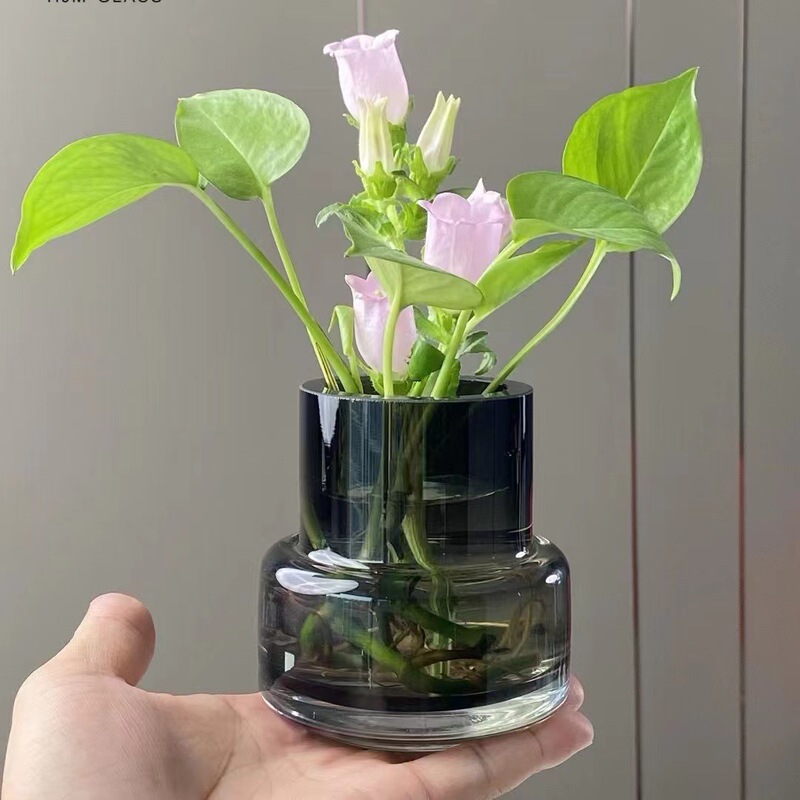 HJM-British imported high-grade glass vase luxury creative living room dining table flower arrangement hydroponic decorations