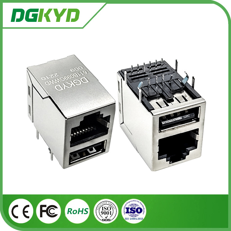 RJ45 USB 百兆连接器 单usb G/FU