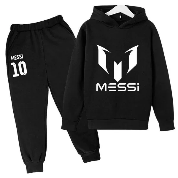 New Cross-Border Children's Clothing: Cartoon Print Hoodie Sweatshirt + Long Pants Set for Older Kids, Casual and Versatile