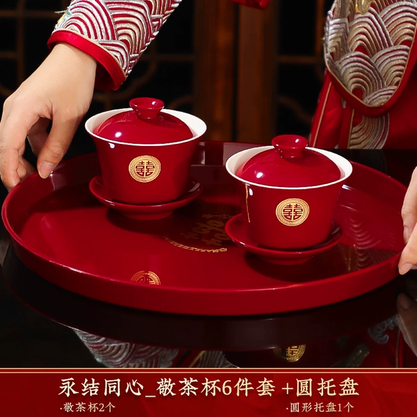 Forever Together_6-piece Tea Cup Set + Round Tray (New Style)