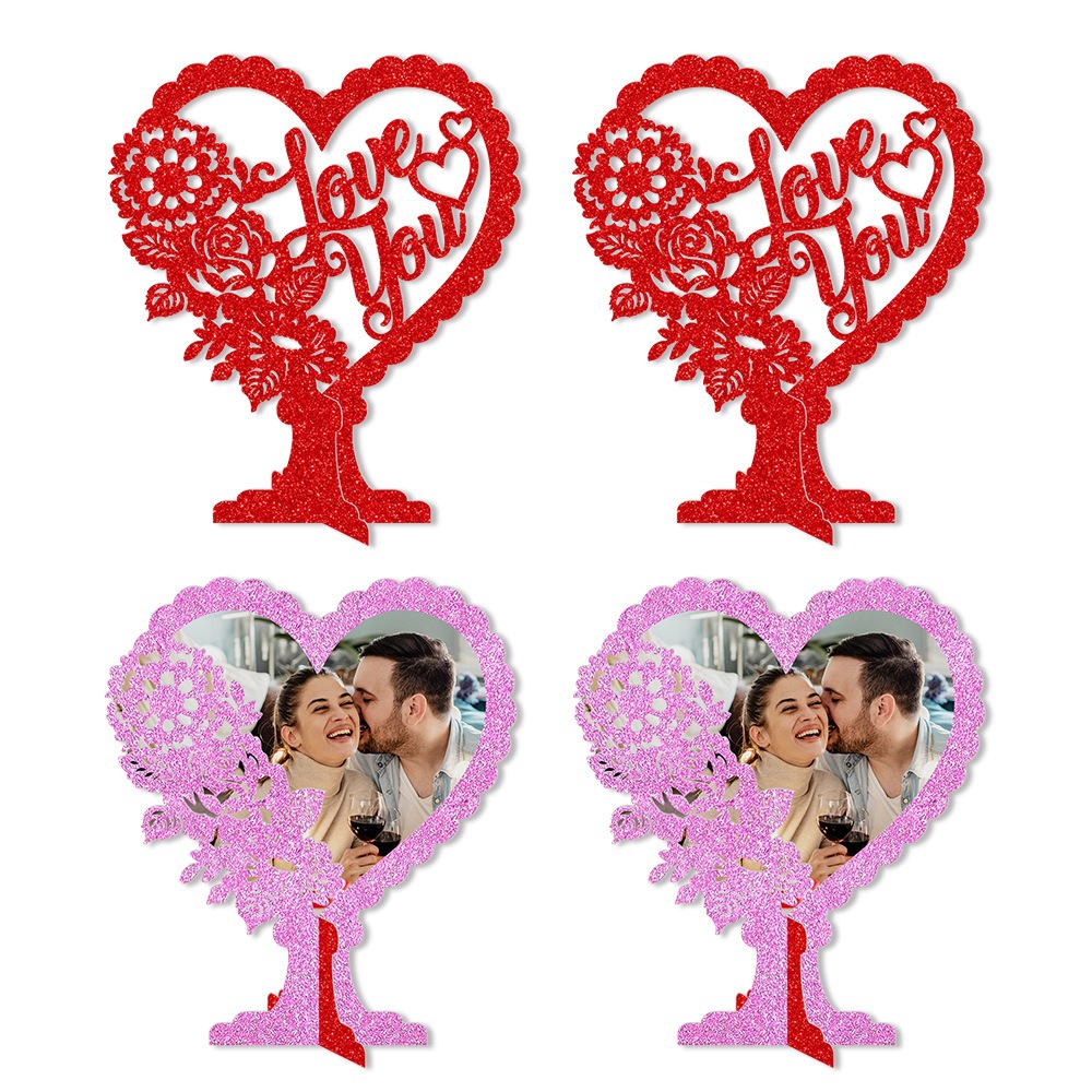 Adornos tridimensionales decorativos para el Día de San Valentín, adornos para fotos de escritorio para bodas y el Día de San Valentín, accesorios para decoración de ambiente