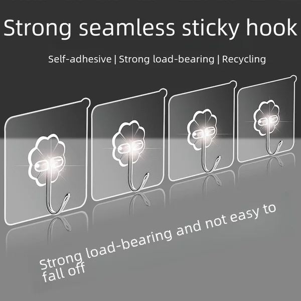 Hook toilet non-perforated transparent hook seamless transparent hook thickened clothes hook strong hook wholesale