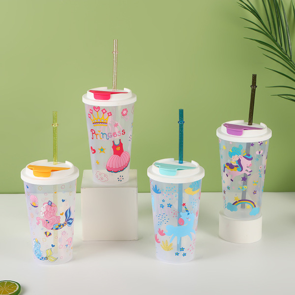 cartoon transparent plastic children's glass