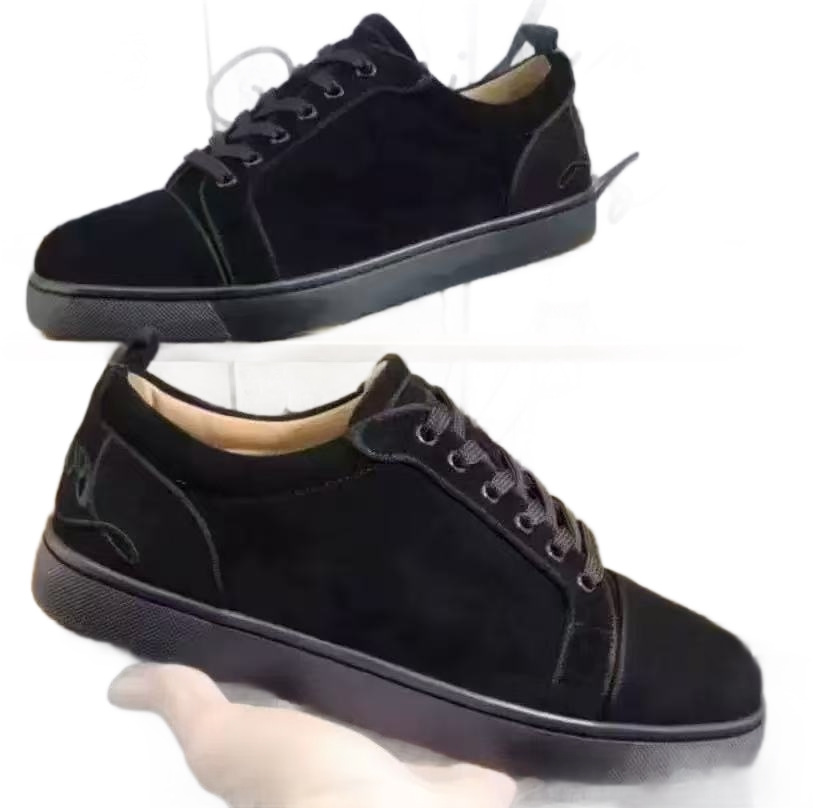 Nuevos zapatos de hombre bordados eléctricos de gamuz negro de correa baja tendencia de zapatos deportivos casuales de suela suave transpirable universal