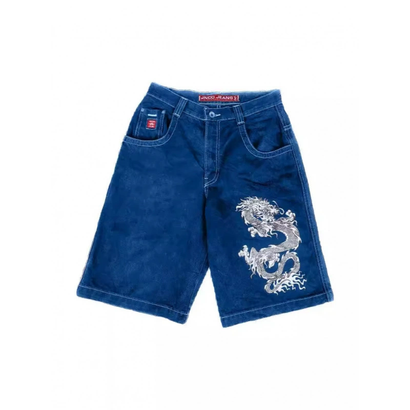 Denim skirt, men's basketball shorts hip-hop style, loose fit