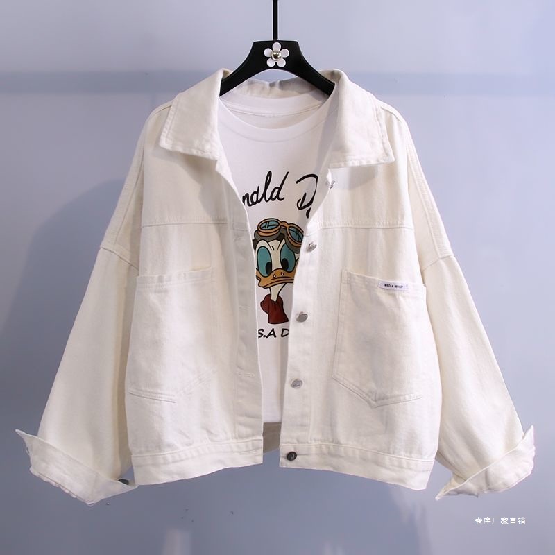 白色牛仔外套女学生2025年新款中大童小女孩韩版百搭休闲夹克上衣