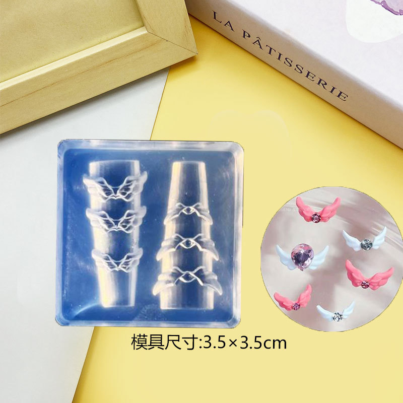 Molde de manicura amor arco en relieve flor ornamentos molde abrasivo alta permeabilidad estereoscópica DIY decoración molde de silicona