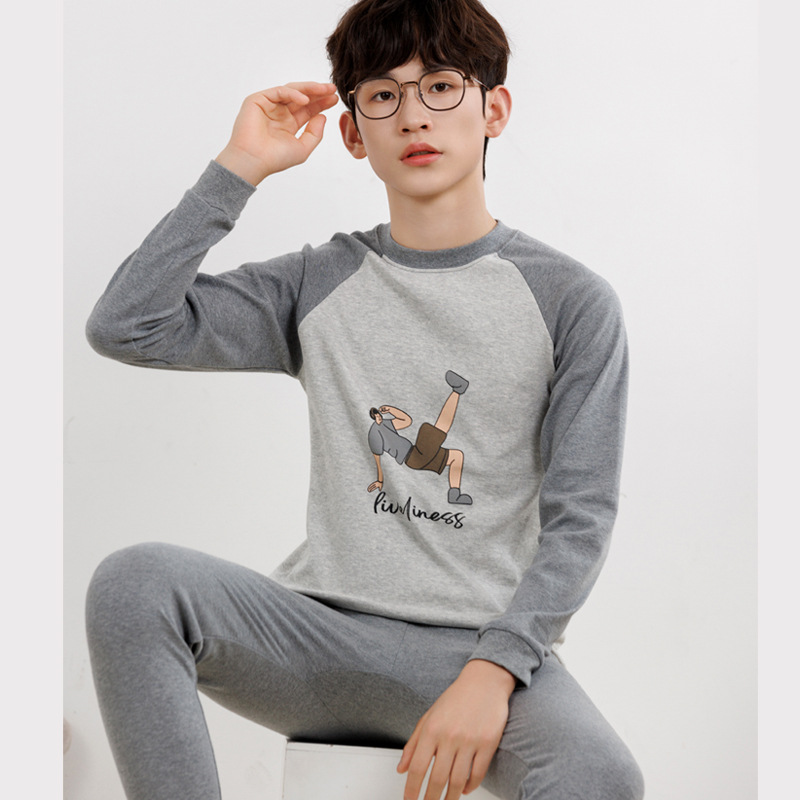 Cartoon cotton thermal underwear for students