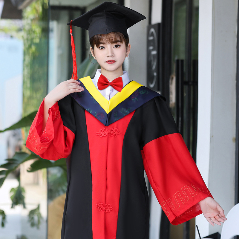 Doctor's clothing graduation dress wholesale college men's and women's college wind engineering undergraduate master of arts doctor tutor robe