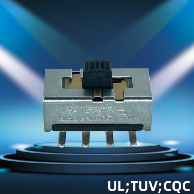 帖片拨动开关XN-9-2309灯具滑动250V三档八脚插件拨杆侧拨