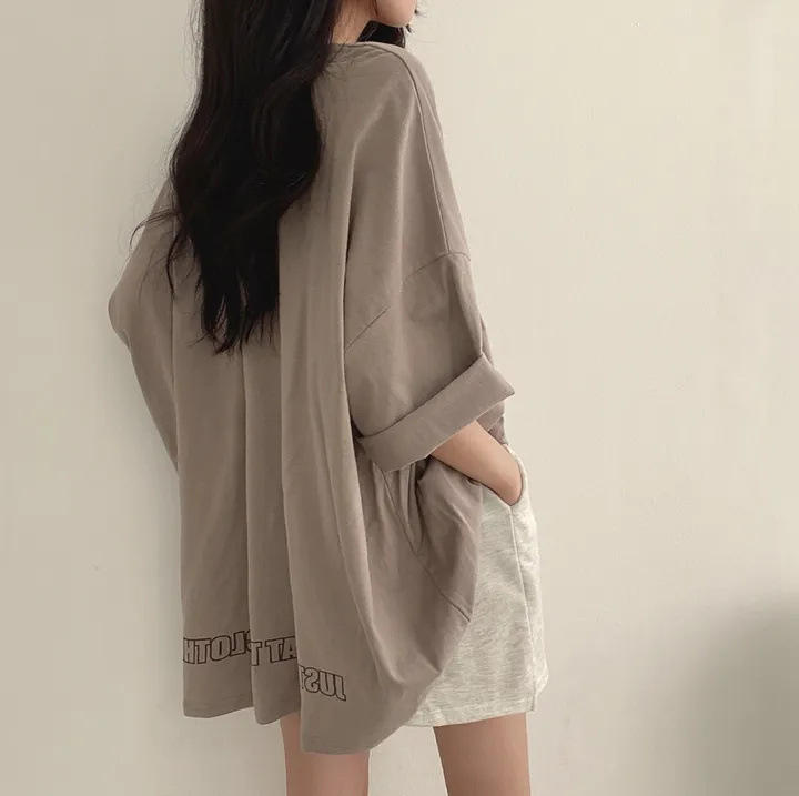 clothing100 Cotton Mid-length Short-sleeved T-shirt Women's Summer 2023 New Korean Style Loose plus size Sweet Spice Girl clothing100 Cotton Mid-length Short-sleeved T-shirt Women's Summer 2023 New Korean Style Loose plus size Sweet Spice Girl