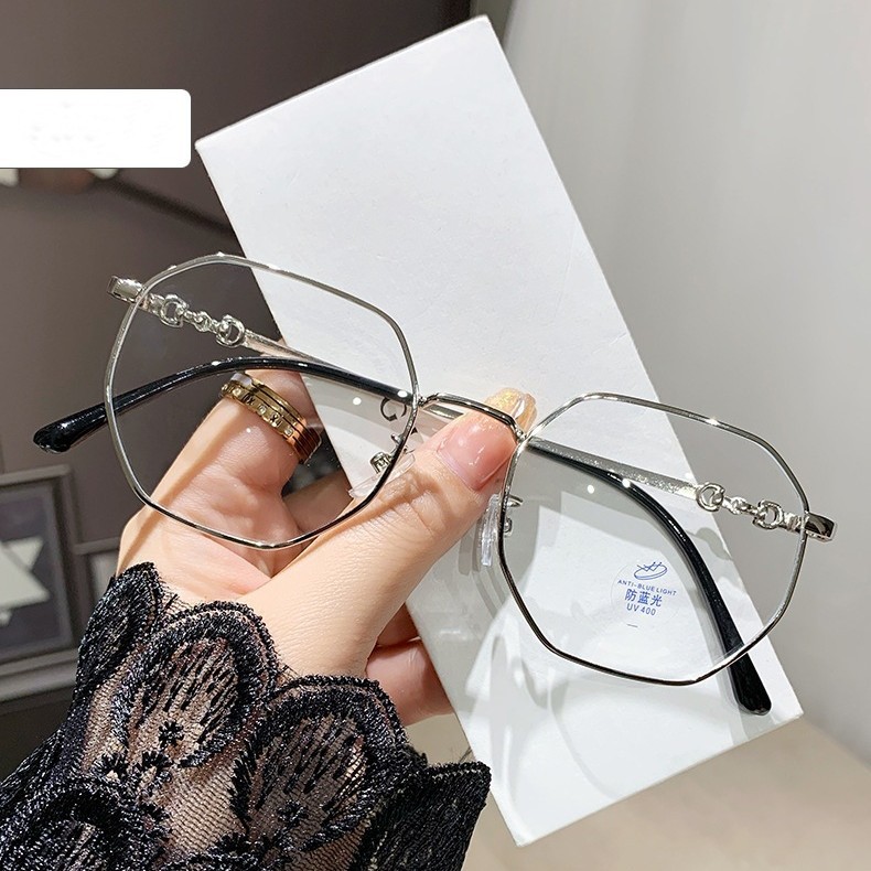 Montura de gafas con lentes planas anti-luz azul para estudiantes, montura sencilla y moderna que hace que el rostro parezca más pequeño, gafas graduadas de estilo coreano para mujer. image 6