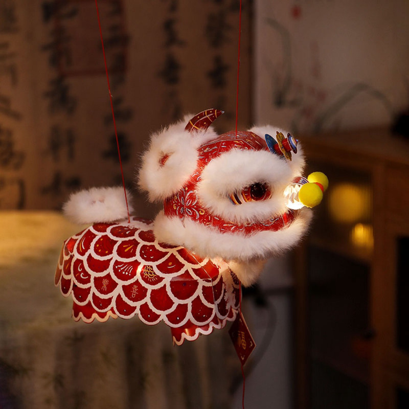 新款中秋节醒狮灯笼手工diy材料包幼儿园儿童手提花灯非遗手作|undefined