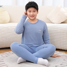 胖童秋衣秋裤加肥加大男童保暖内衣套装女童内搭打底衫中大童睡衣