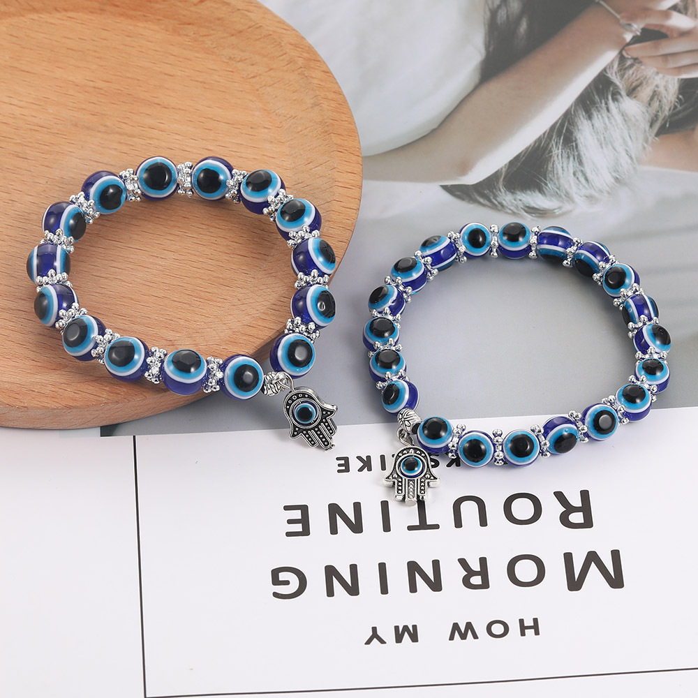 15g Weight Bracelets Classification 1 Piece Quantity Holiday, Daily Occasion Beaded Material Devil's Eye Pattern Unisex Gender Knitting Design Casual Style Casual Devil's Eye  Beaded Knitting Unisex Bracelets 9